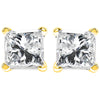 14K Yellow Gold Clarity Enhanced Princess Cut Diamond Certified Stud Earrings (0.50 cttw, H-I Color, I1-I2 Clarity)-1