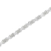 .925 Sterling Silver 1-1/2 Cttw Diamond Cluster X Link 7" Tennis Bracelet (I-J color, I3 clarity)-1