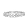 .925 Sterling Silver 1/2 Cttw Diamond Nested Circle Miracle Set Open Wheel 7" Fashion Link Bracelet (I-J Color, I3 Clarity)-1