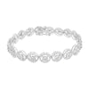 .925 Sterling Silver 1.0 Cttw Diamond Nested Circle Miracle Set Open Wheel 7" Fashion Link Bracelet (I-J Color, I3 Clarity)-1