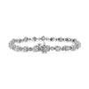 .925 Sterling Silver 1.0 Cttw Diamond Swirl Beaded Link Bracelet (I-J Color, I3-Promo Clarity) - 7.25" Inches-1