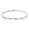 .925 Sterling Silver 1-1/2 Cttw Round and Baguette Cut Diamond Wave Link Bracelet (I-J Color, I2-I3 Clarity) - 7"-1