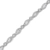 .925 Sterling Silver 1 cttw Diamond Double Leaf and Bezel Link Bracelet (I-J Clarity, I2-I3 Color) - Size 7.25"-1