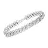 .925 Sterling Silver 1/4 cttw Round-Cut Diamond Double Row Wrapped S-Link Bracelet (I-J Color, I2-I3 Clarity) - Size 7.25"-1