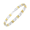 10k Yellow Gold Plated Sterling Silver 1/4 cttw Diamond Infinity and X Link Bracelet (I-J Clarity, I2-I3 Color) - Size 7.25"-1