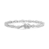 .925 Sterling Silver 1/2 Cttw Diamond Alternating Marquise and Starburst Shaped Link Bracelet (I-J Color, I2-I3 Clarity) - 7.25"-1