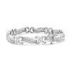 .925 Sterling Silver 1 3/4 Cttw Diamond Wave and X Link Tennis Bracelet (I-J Color, I3 Clarity) - 7"-1