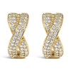 14K Yellow Gold 1/3 Cttw Diamond Criss Cross Huggie Hoop Earrings (G-H Color, SI2-I1 Clarity)-1