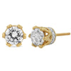 14K Yellow Gold 2.0 Cttw Round Diamond Crown Stud Earrings (I-J Color, I1-I2 Clarity)-1