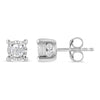 .925 Sterling Silver 1.0 Cttw Round Brilliant-Cut Diamond Miracle-Set Solitaire Stud Earrings (H-I Color, I2-I3 Clarity)-1
