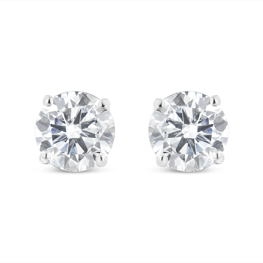 IGI Certified 14K White Gold 1 1/2 Cttw Lab Grown Diamond Solitaire Stud Earrings with Screwbacks (H-I Color, VS1-VS2 Clarity)-1