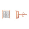 Rose Gold Plated Sterling Silver Diamond Composite Stud Earrings (3/4 cttw, J-K Color, I1-I2 Clarity)-1