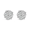 .925 Sterling Silver 1/2 cttw Prong Set Round-Cut Diamond Cluster Stud Earring (I-J Color, I2-I3 Clarity)-2