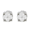 .925 Sterling Silver 1/2 cttw Prong Set Round-Cut Diamond Cluster Stud Earring (I-J Color, I2-I3 Clarity)-3