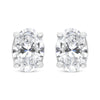 14K White Gold Lab Grown Oval Solitaire Diamond Stud Earrings (F-G Color, VS2-SI1 Clarity)-2