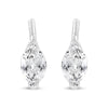 14K White Gold 1/2 Cttw 2 Prong Set Marquise Solitaire Lab Grown Diamond Stud Earrings (F-G Color, VS2-SI1 Clarity)-1