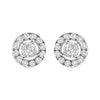 14K White Gold 3/4 Cttw Lab-Grown Diamond Floating Halo Stud Earring (F-G Color, VS1-VS2 Clarity)