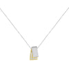 14K Gold 1.0 Cttw Princess Cut Diamond Two Tone Foldover Box Pendant 18” Box Chain Necklace (H-I Color, SI2-I1 Clarity)-2
