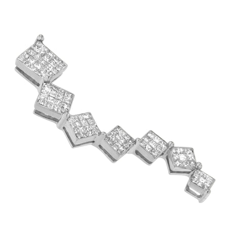 10K White Gold 1 cttw Diamond Snake Curved Pendant Necklace (H-I, I1-I2)-1