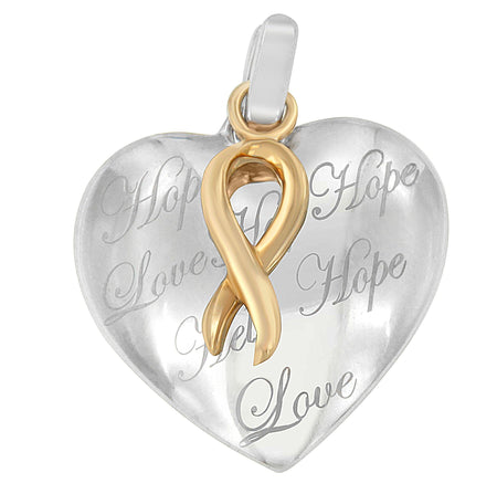 10K Yellow Gold Over Silver Heart Pendant Necklace-1