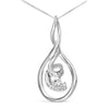 Espira 10K White Gold 1/8 cttw Round Cut Diamond Layered Spiral Pendant Necklace (I-J, I1-I2)-1