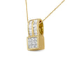 14K Yellow Gold 1 1/4 cttw Princess and Baguette Cut Geometric Inspired Diamond Pendant Necklace (H-I, VS1-VS2)-1