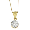 14K Yellow Gold 1/2 cttw Round Cut Diamond Circle Pendant Necklace (H-I, I1-I2)-1