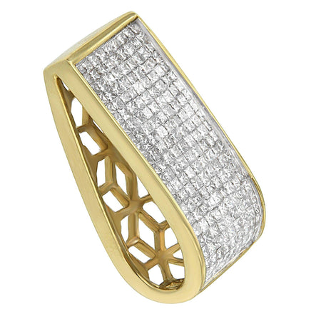 14K Yellow Gold Princess Cut Diamond Block Pendant Necklace (2 5/8 cttw, H-I Color, SI2-I1 Clarity)-1