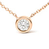 10K Gold 1/10 Carat Round Brilliant-Cut Diamond Modern Bezel-Set Solitaire 16"-18" Pendant Necklace-3