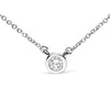 10K White Gold 1/2 Carat Round Brilliant-Cut Diamond Modern Bezel-Set Solitaire 16"-18" Pendant Necklace (H-I Color, SI2-I1 Clarity)-1