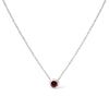 14K White Gold 1/2 Cttw Red Lab Grown Diamond Bezel-Set Solitaire 18" Pendant Necklace (Red Color, VS1-VS2 Clarity)-1