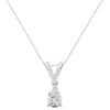 10K White Gold 1/5 cttw Diamond Pear Pendant Necklace (H-I, SI1-SI2)-1