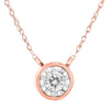10K Gold Round Brilliant-Cut Diamond Modern Bezel-Set Solitaire Pendant Necklace (J-K Color, I2-I3 Clarity) - 16" with 2" Extender-4