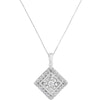 10KT White Gold 1/2 cttw Diamond Square Pendant Necklace (I-J Color, I2-I3 Clarity)-1