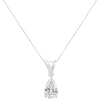 IGI certified 10K White Gold 1/2 cttw Diamond Pear Pendant Necklace (I-J, I1)-1