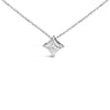 10K Gold 1/10 Cttw Bezel Set Solitaire Princess Cut Diamond Kite Shaped Pendent Necklace - 18" Inches