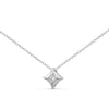 10K Gold 1/5 Cttw Bezel Set Princess Diamond Kite Shaped Solitaire Pendent Necklace-2