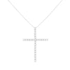 .925 Sterling Silver 3.0 Cttw Round Shape Diamond 1-1/2" Cross Pendant with Box Chain Necklace (J-K Color, I2-I3 Clarity) - 18"-2