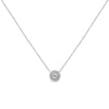 .925 Sterling Silver 1/2 Cttw Round Diamond Halo Circle Pendant 18" Necklace (I-J Color, I2-I3 Clarity)-1