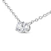 14K White Gold 1/2 Cttw Lab Grown Oval Shape Solitaire Diamond East West 18" Pendant Necklace (E-F Color, VS1-VS2 Clarity)-1