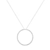 .925 Sterling Silver 4 cttw Prong Set, Round-Cut Diamond Open Circle Hoop 18" Pendant Necklace (J-K Color, I1-I2 Clarity)