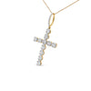 10K Yellow Gold 5/8 Cttw Miracle Set Round Diamond Circle Link Cross Pendant Necklace for Men (H-I Color, SI1-SI2 Clarity) - NO CHAIN INCLUDED-1