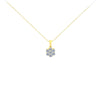 14K Yellow Gold 1.00 Cttw Brilliant Round-Cut Diamond 7 Stone Floral Cluster 18" Pendant Necklace (H-I Color, SI2-I1 Clarity)-1