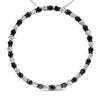 .925 Sterling Silver 3.0 Cttw Alternating Black and White Diamond Open Hoop Circle Pendant Necklace (H-I Color, I3 Clarity) - 18" Inches