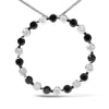 .925 Sterling Silver 1 3/4 Cttw Alternating Black and White Diamond Open Circle Hoop Pendant Necklace (H-I Color, I2-I3 Clarity) - 18" Inches-1