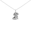 .925 Sterling Silver 1/2 Cttw White and Black Diamond Shih Tzu Dog 18" Pendant Necklace (I-J Color, I2-I3 Clarity)-1