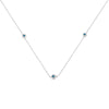 Sterling Silver Treated Blue Color Diamond Station Necklace (1/2 cttw, Blue Color, I2-I3 Clarity)-1