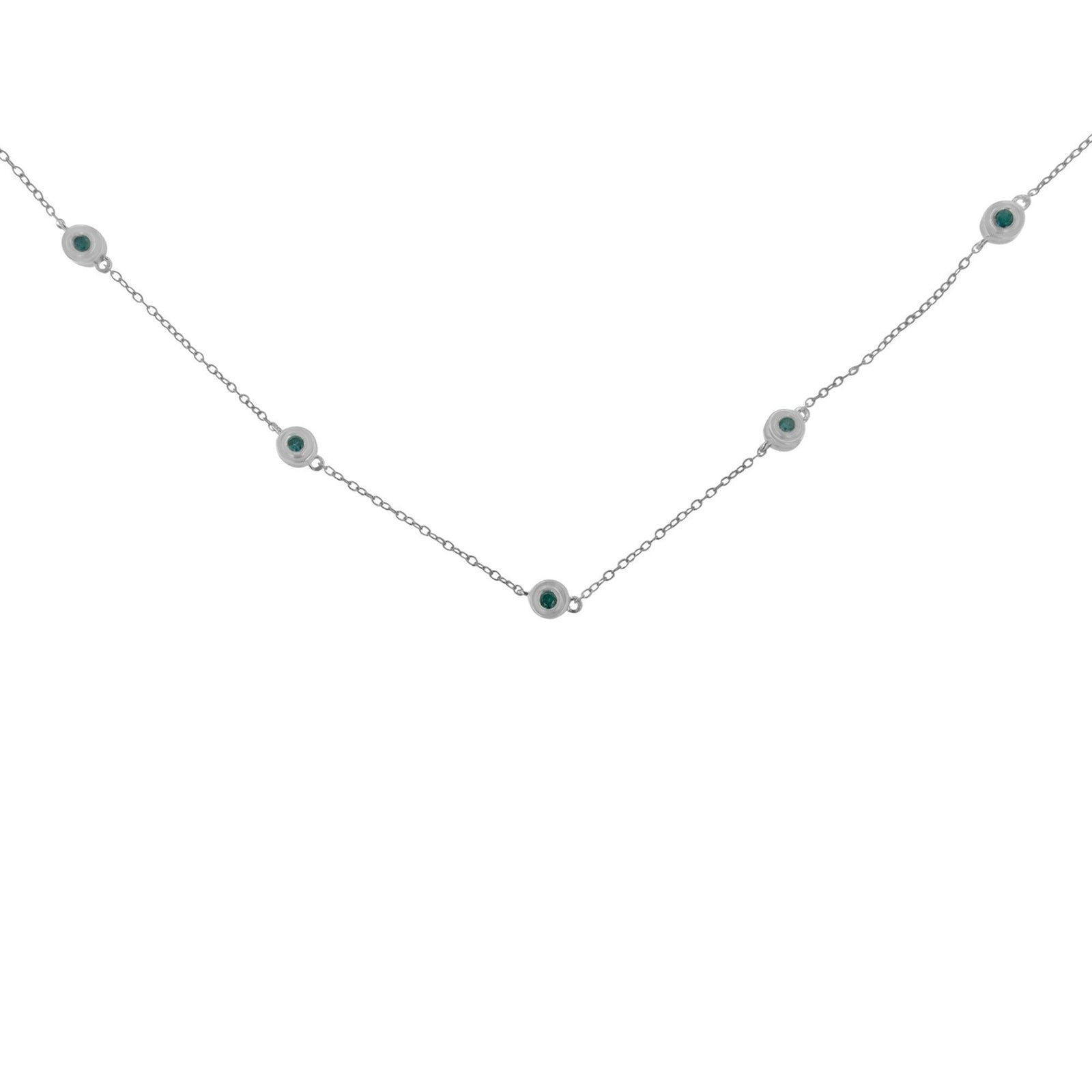 Sterling Silver Treated Diamond By Yard Necklace (3/4 cttw, Blue Color, I2-I3 Clarity)-1