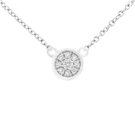 10K White Gold 1/4 Cttw Diamond Flower Pendant Necklace (I-J Color, I2-I3 Clarity) - Adjustable 16-18" chain-1