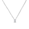 14K White Gold 1/3 Cttw Emerald Shape Solitaire Diamond 18" Pendant Necklace (G-H Color, VS2-SI1 Clarity)-1